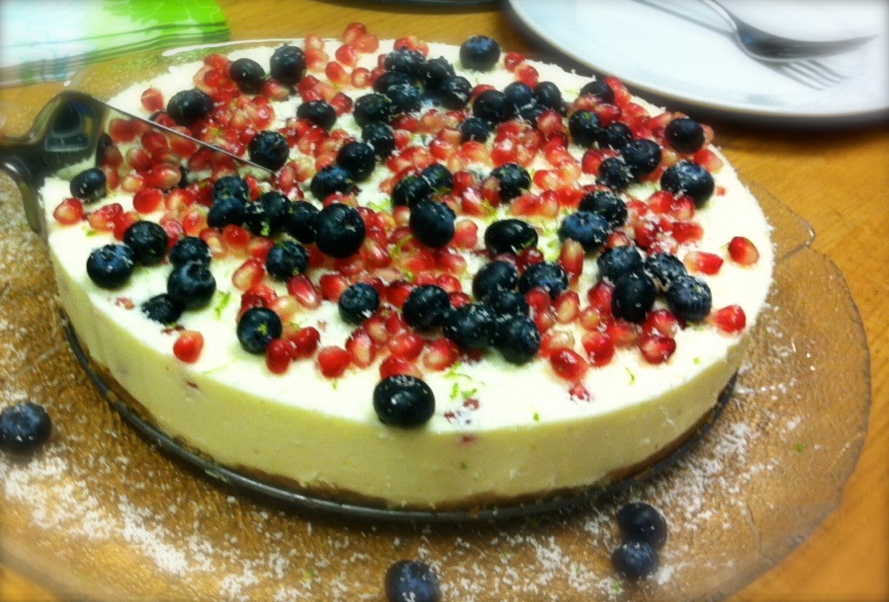 Ostekake med granateple